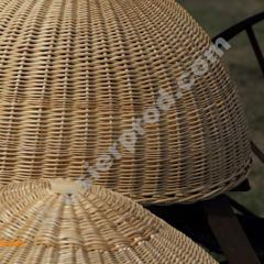 demi sphère en osier blanc pour une ouevre d'art